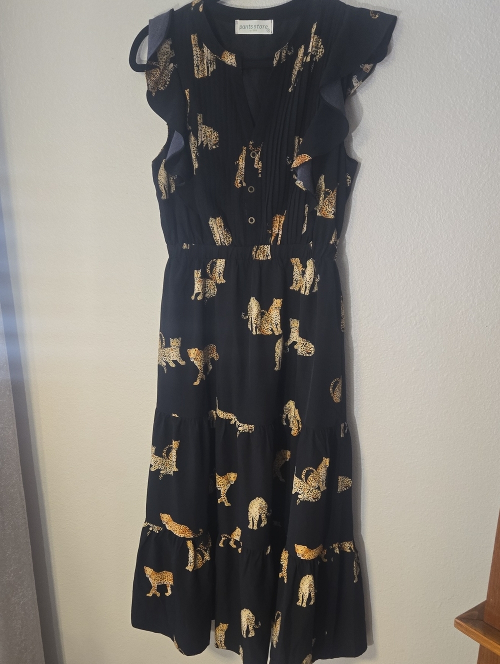 Pointstore Charlie Cheetah Flutter Sleeve Dress
